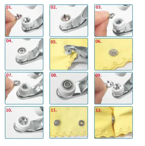 🔥100pcs Invisible Colored Metal Buckle & Manual Pressure Pliers Kit